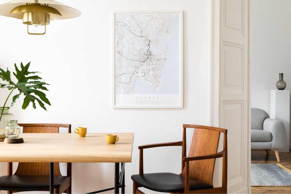 Dining room with wooden table and chairs near Danville, CA